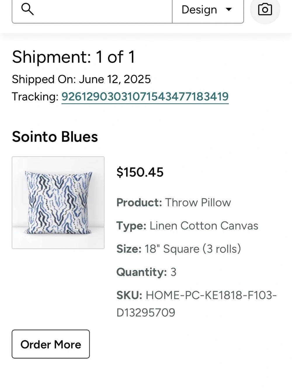 Spoonflower Blue Patterned Linen Cotton  Throw Pillow Cover - Home Accents